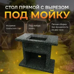 Стол разделочный с отверстием для мойки 1100х700х850мм - Змеевик